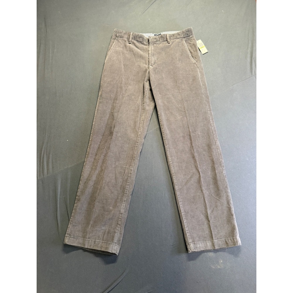 New NWT IZOD Tailgate Straight Leg Corduroy Pants Battleship Grey 30W 30L Men's